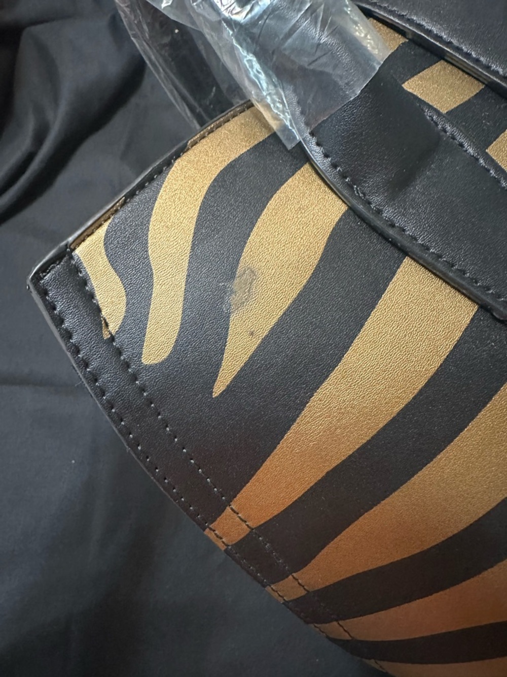 Sassy Jones Zebra-Stripe Satchel in Brown and Black - Picture 9 of 9